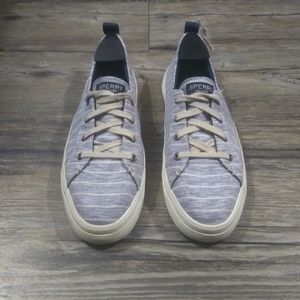 Sperry Crest Vibe Stripe Blue Sneakers Size 8.5